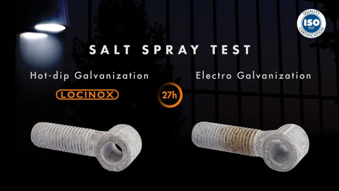 Salt spray test: Hot-dip galvanization vs. Electro-galvanization